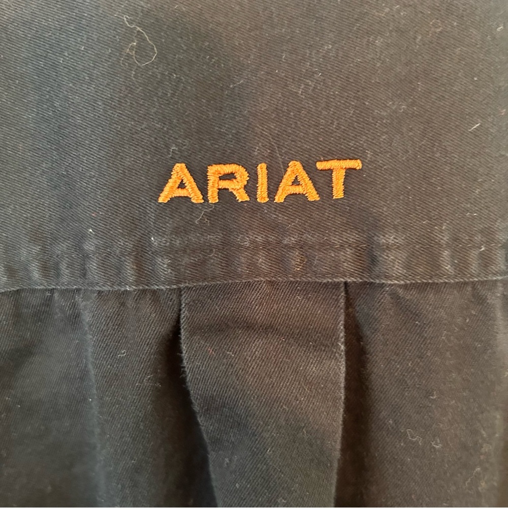 Ariat Men's Solid Twill Classic Fit Shirt Black Button Front Long Sleeve sz XXL - Picture 10 of 13